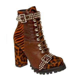 Preloved Jeffrey Campbell Lilith Animal Print Boots